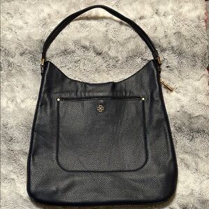 Blue Leather Hobo Bag